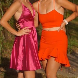 Hot-Pink Sherri Hill, short homecoming a-line dress